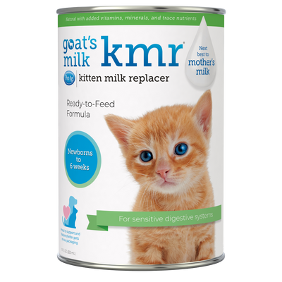KMR Goat's Milk leche de cabra líquida para gatitos · envase frontal (lata de 325 ml)