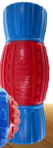 KONG CoreStrength Rattlez Dumbbell Lç — imagen referencial del catálogo Vetpharma; presentación según la opción seleccionada
