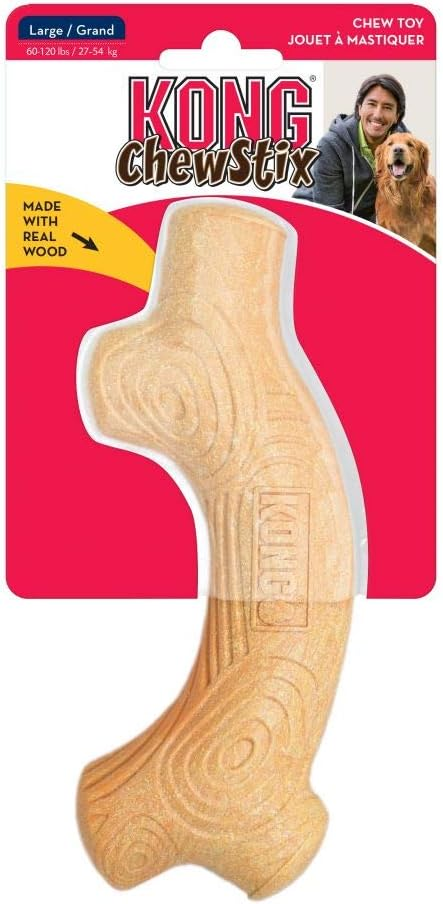 KONG ChewStix Ultra Stick — mordedor con textura de madera en su presentación