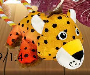 KONG COZIE Tuggz Cheetah — imagen referencial del catálogo Vetpharma; presentación según la opción seleccionada