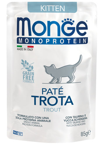 Monge Monoprotein paté de trucha para gatitos — imagen oficial