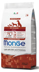 Monge Natural Superpremium All Breeds Adult Monoprotein cordero con arroz y papa · envase frontal