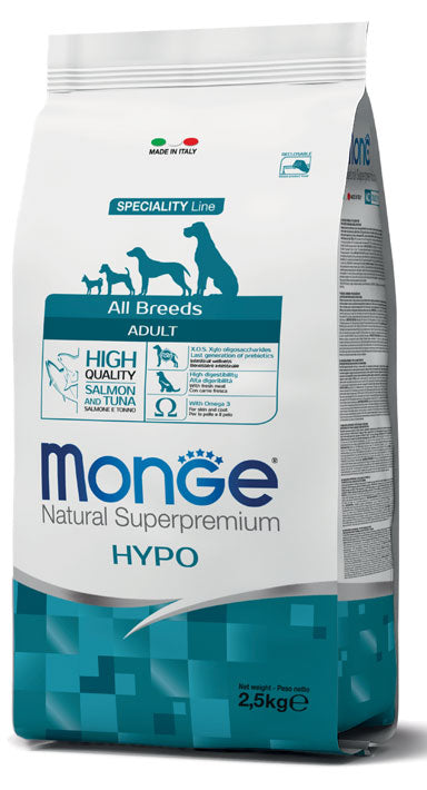 Monge | Alimento seco para perros adultos Hipoalergénico. Salmón y atún