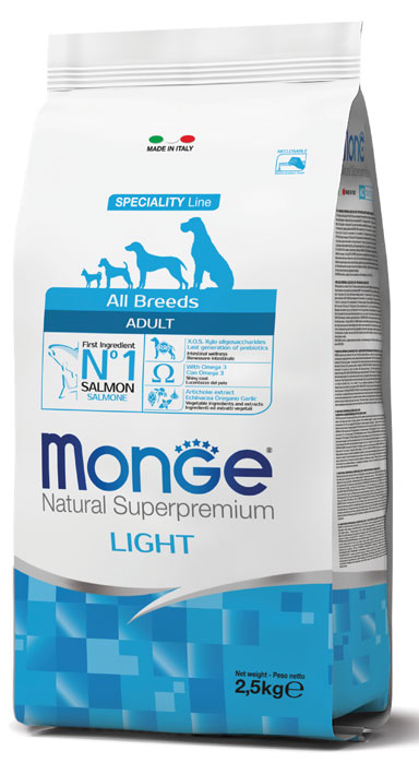 Monge | Alimento seco para perros adultos Light. Salmón y arroz