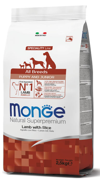 Monge | Alimento seco para perros cachorros Puppy All breeds. Cordero y arroz