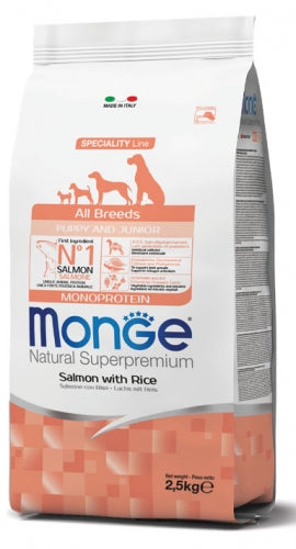 Monge | Alimento seco para perros cachorros Puppy All breeds. Salmón y arroz
