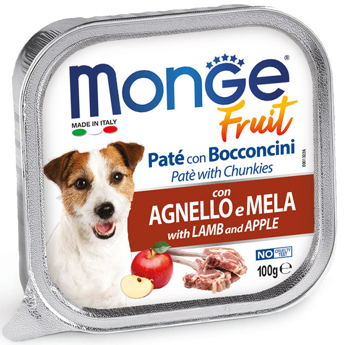 Monge | Alimento húmedo para perros adultos Fruit. Cordero y manzana