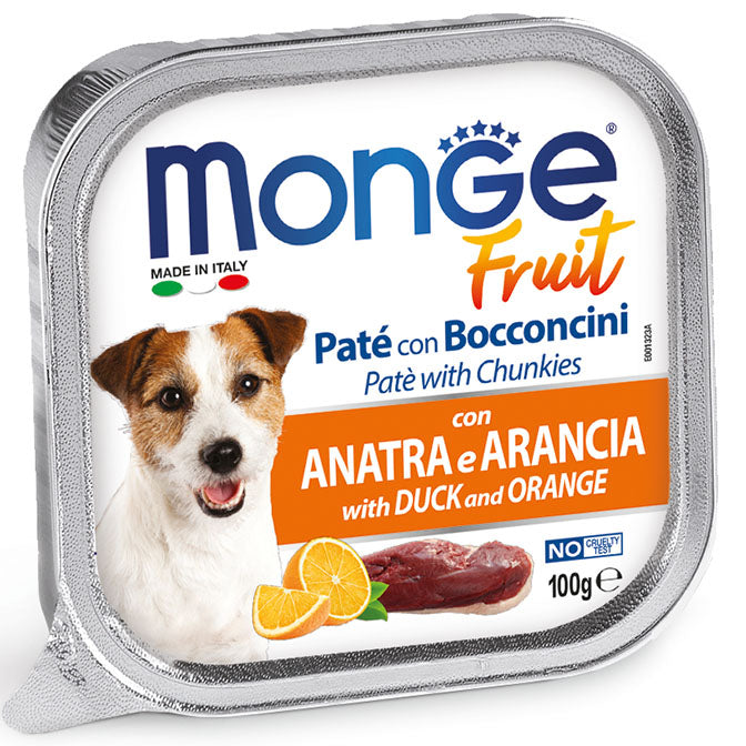 Monge | Alimento húmedo para perros adultos Fruit. Pato y naranja