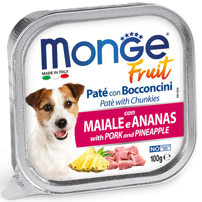 Monge | Alimento húmedo para perros adultos Fruit. Cerdo y piña