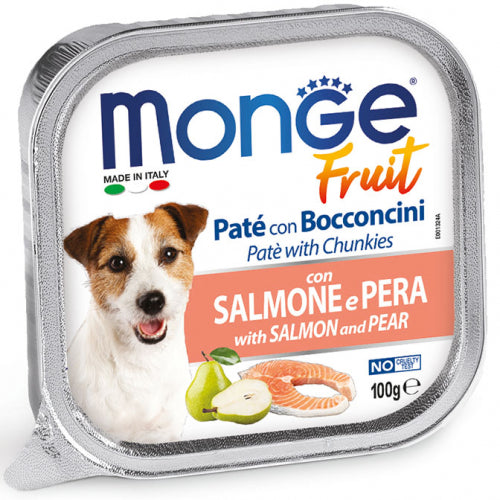 Monge | Alimento húmedo para perros adultos Fruit. Salmón y pera