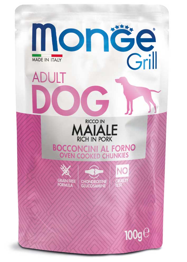 Monge | Alimento húmedo para perros adultos Grill. Cerdo