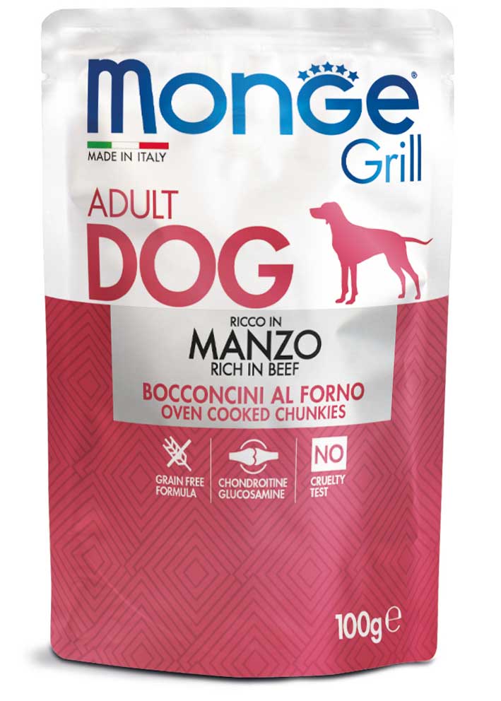Monge | Alimento húmedo para perros adultos Grill. Cerdo