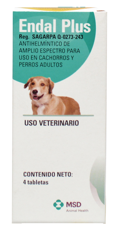 Endal Plus · envase frontal (caja de 4 tabletas)