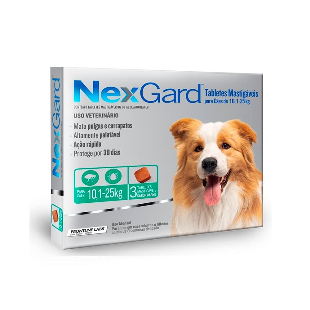 NexGard para perros de 10.1-25 kg — caja de 3 tabletas masticables