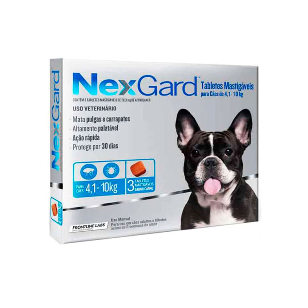 NexGard para perros de 4.1-10 kg — caja de 3 tabletas masticables