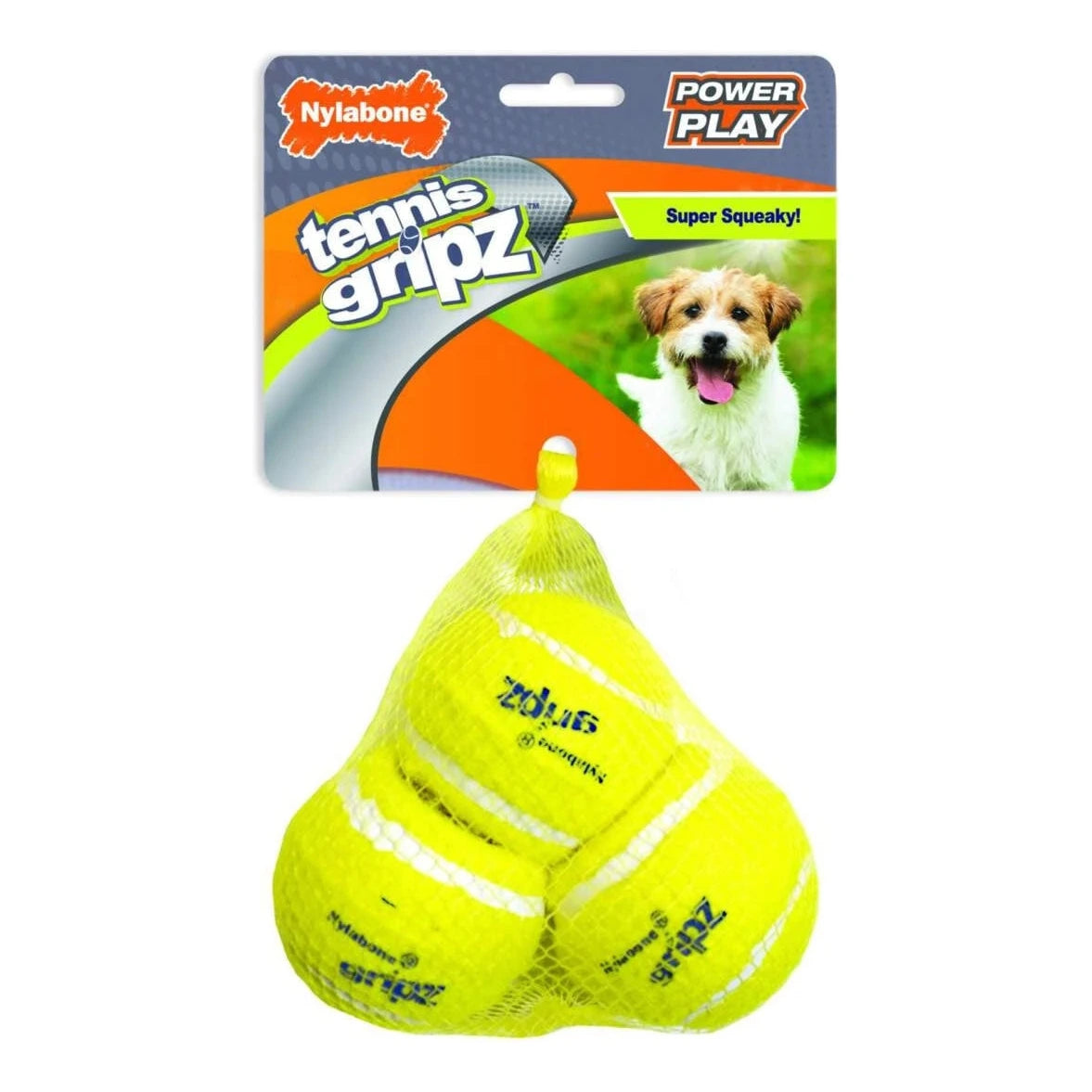 Nylabone | Power Play Tennis Gripz pelotas con chillón pack x 3 – Small