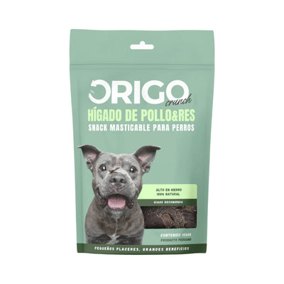 Origo | Hígado de pollo y res deshidratado, snack natural para perros 100 g – 100 g