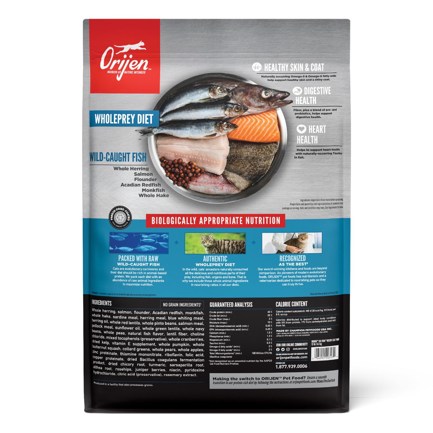 ORIJEN | Alimento seco para gatos adultos Six Fish — imagen 4 — CORSF2B100132K01800