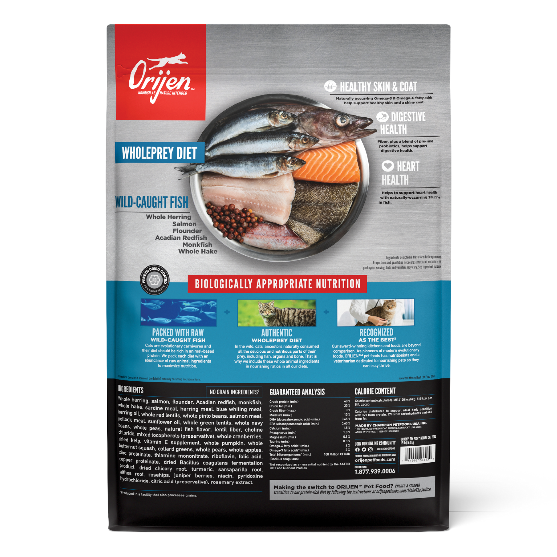 ORIJEN | Alimento seco para gatos adultos Six Fish — imagen 4 — CORSF2B100132K01800