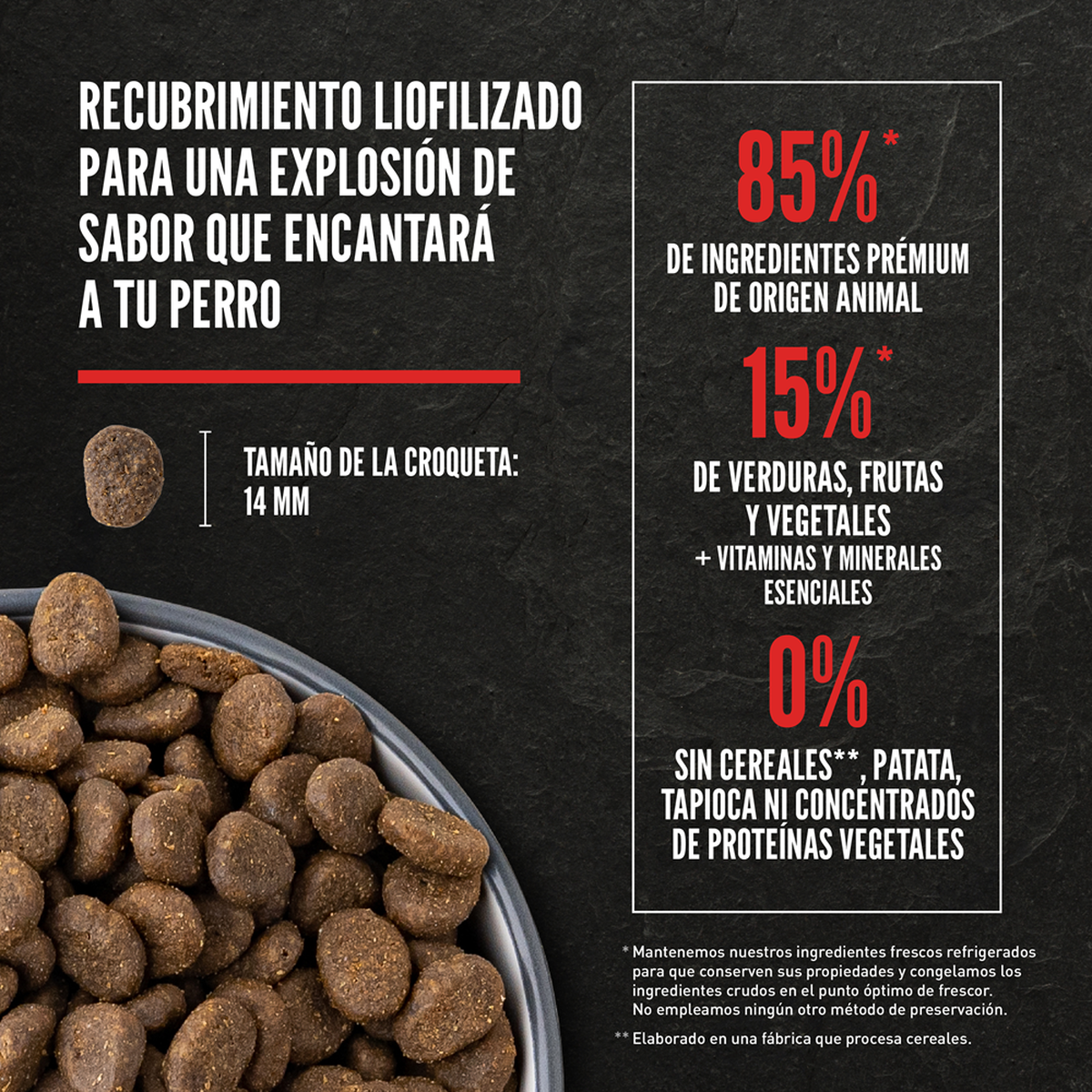 Orijen | Alimento seco para perros adultos Fit & Trim — Croquetas y composición de referencia europea