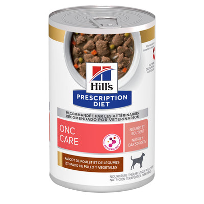 Hill's Prescription Diet | Alimento húmedo para perros ONC Care. Estofado de pollo y vegetales (Pack de 6 latas de 370 g)