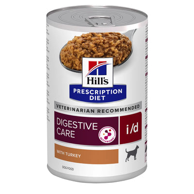 Hill's Prescription Diet | Alimento húmedo para perros Digestive Care i/d. Con Pavo (Pack de 6 latas de 370 g)