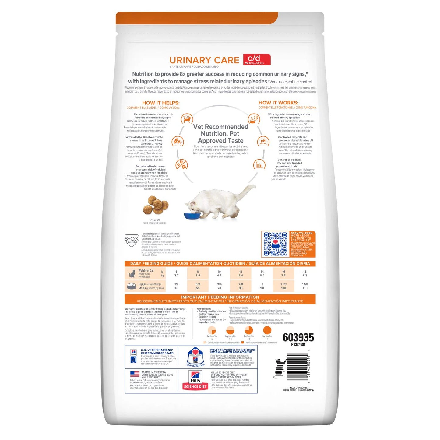 Hill's Prescription Diet | Alimento seco para gatos Urinary Care c/d Multicare Stress