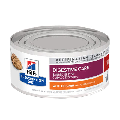 Hill's Prescription Diet | Alimento húmedo para gatos Digestive Care i/d. Con pollo. (Pack de 6 latas de 156 g)