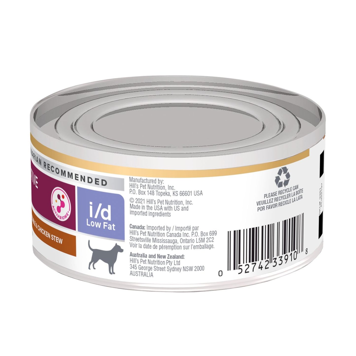 Hill's Prescription Diet | Alimento húmedo para perros Digestive Care i/d Low Fat. Estofado de arroz, vegetales y pollo (Pack de 6 latas de 156 g)