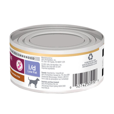 Hill's Prescription Diet | Alimento húmedo para perros Digestive Care i/d Low Fat (Pack de 6 latas de 156 g)