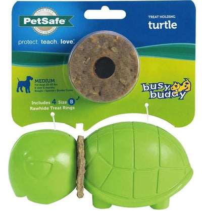 Petsafe — Busy Buddy Turtle Ring juguete portaanillos con carnaza para perros talla M