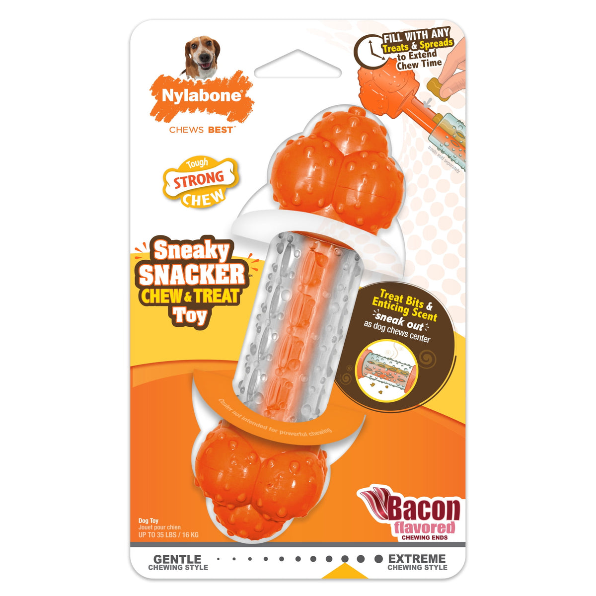 Nylabone — Strong Chew Sneaky Snacker masticable dispensador de premios para perros — Wolf