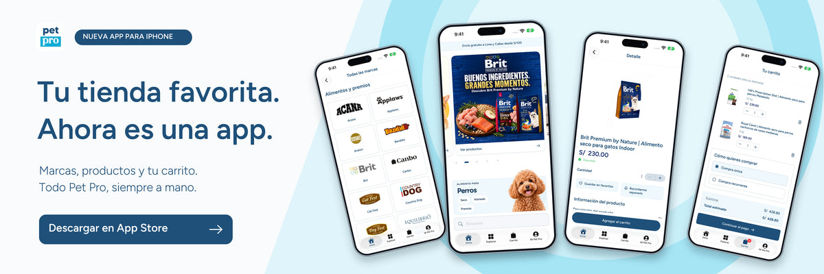 Pet Pro para iPhone. Tu tienda favorita, ahora es una app. Descargar en App Store.