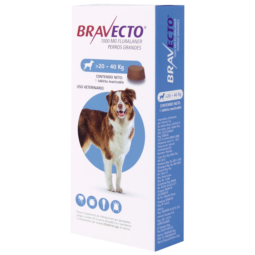 Bravecto 1000 mg — perros de más de 20 a 40 kg