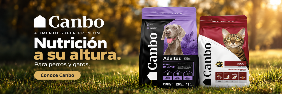 Canbo: nutrición a su altura. Alimento súper premium para perros y gatos.