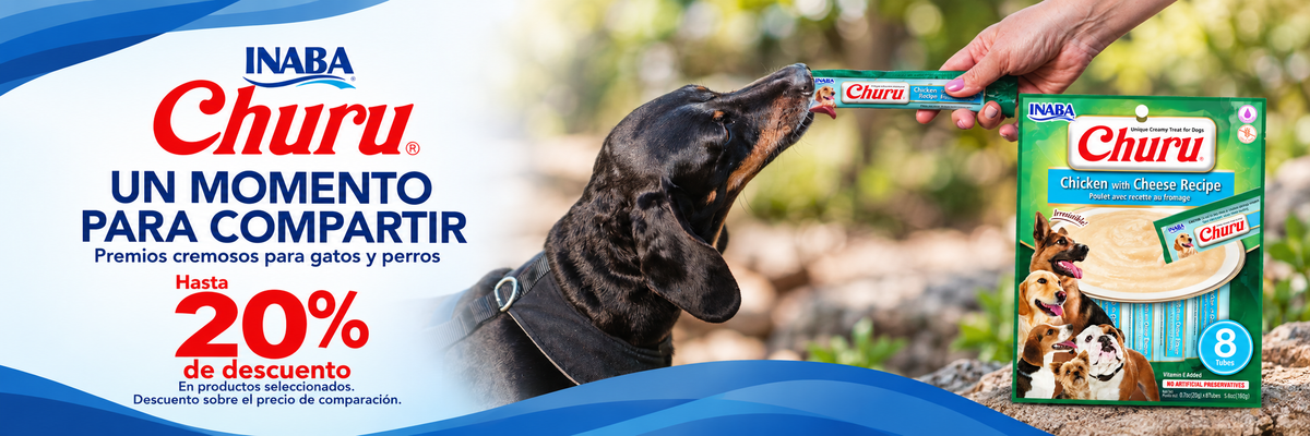 Churu: un momento para compartir. Premios cremosos para gatos y perros. Hasta 20% de descuento en productos seleccionados, sobre el precio de comparación.