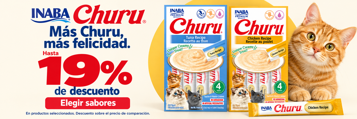 Churu para gatos: hasta 19% de descuento en productos seleccionados.