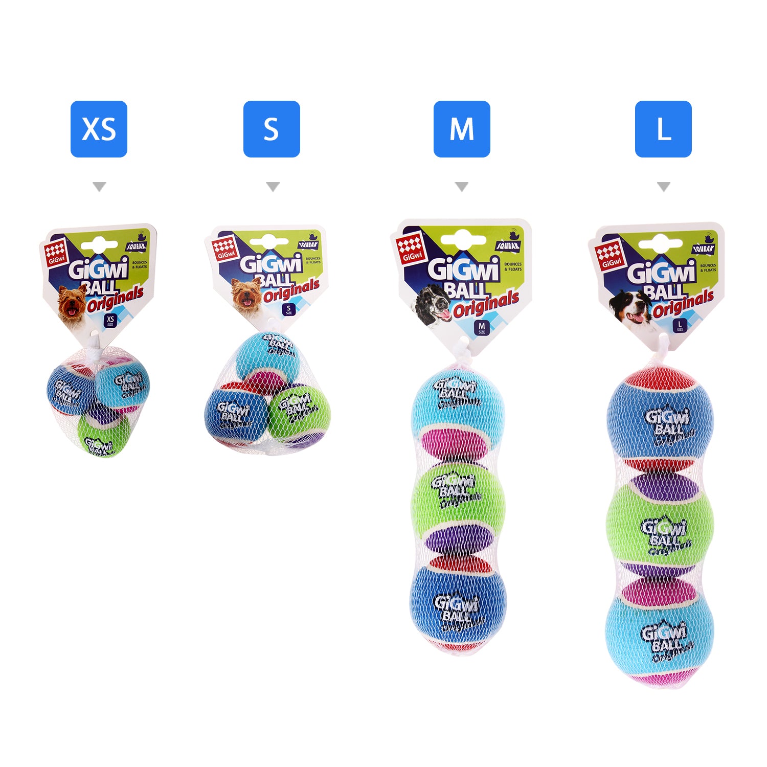 GiGwi Ball Originals | Pelotas de tenis para perros, pack de 3 — vista oficial adicional 2