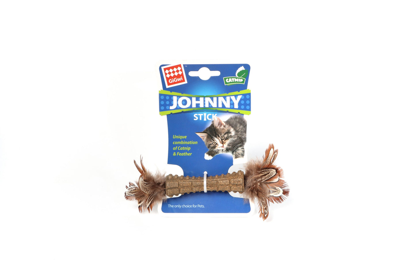 GiGwi | Juguete para gatos JOHNNY STICK CATNIP 2 lado marrón — imagen oficial del producto