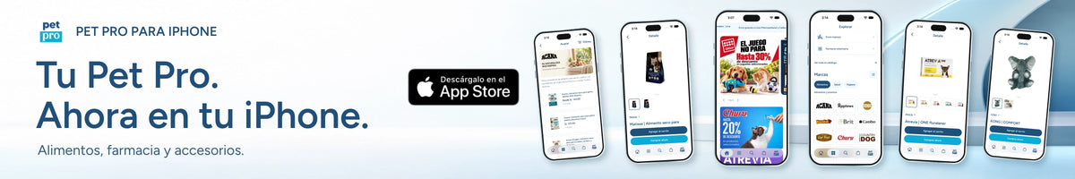 Tu Pet Pro. Ahora en tu iPhone. Alimentos, farmacia y accesorios.