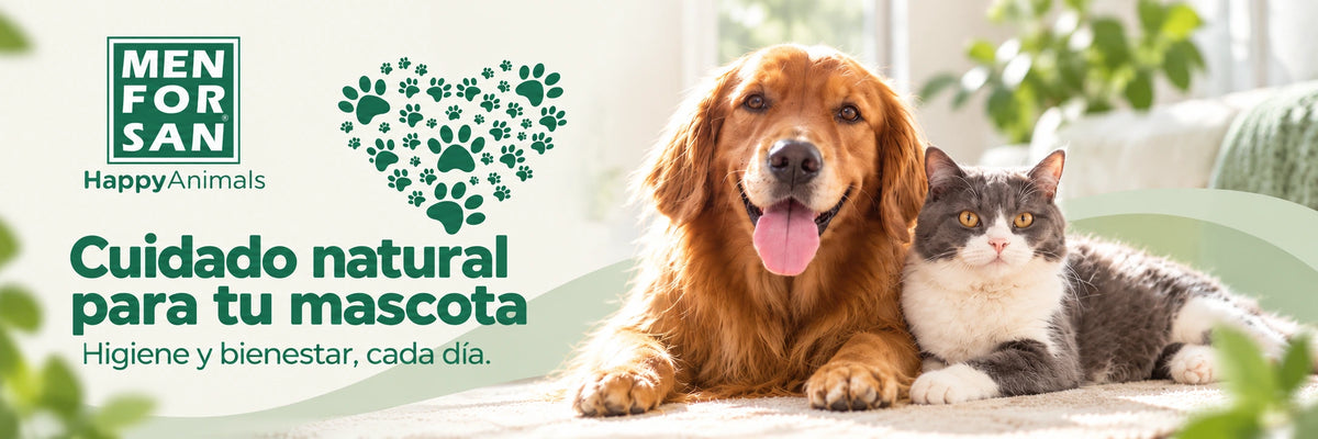 Menforsan HappyAnimals. Cuidado natural para tu mascota. Higiene y bienestar, cada día.