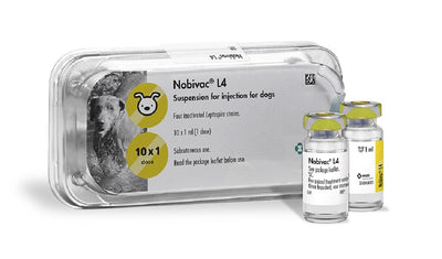 MSD Nobivac L4 — viales de 1 mL (una dosis); imagen oficial del fabricante