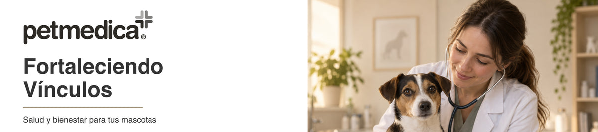 Petmedica — Fortaleciendo Vínculos. Banner de cabecera aprobado para escritorio.