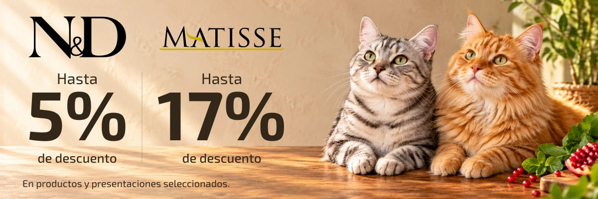 N&D hasta 5% y Matisse hasta 17% en productos seleccionados.