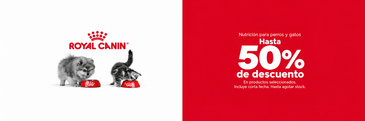 Royal Canin: hasta 50% de descuento en productos seleccionados. Incluye corta fecha. Hasta agotar stock.