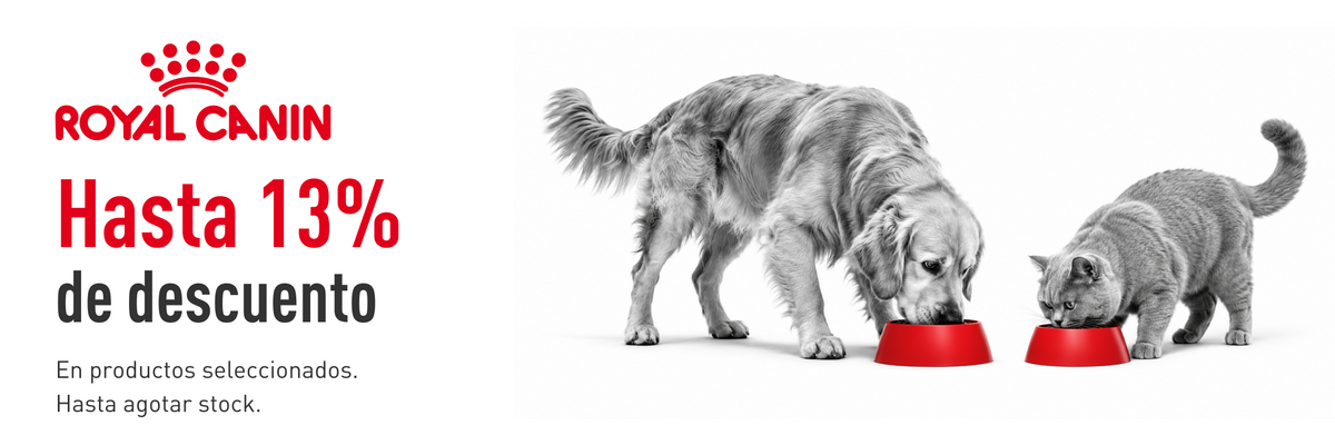 Royal Canin: Hasta 13% de descuento. En productos seleccionados. Hasta agotar stock.