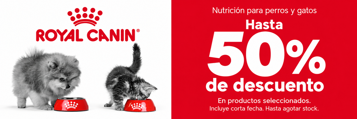 Royal Canin: hasta 50% de descuento en productos seleccionados. Incluye corta fecha. Hasta agotar stock.