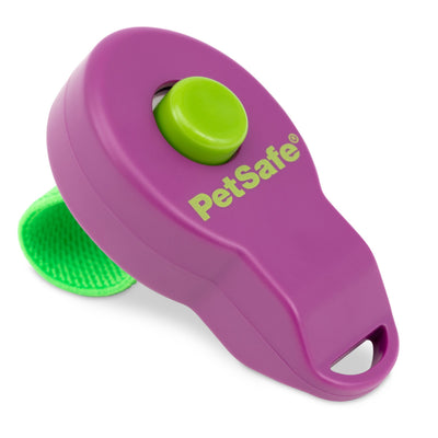 Petsafe Clik-R clicker de adiestramiento · producto morado con banda para el dedo