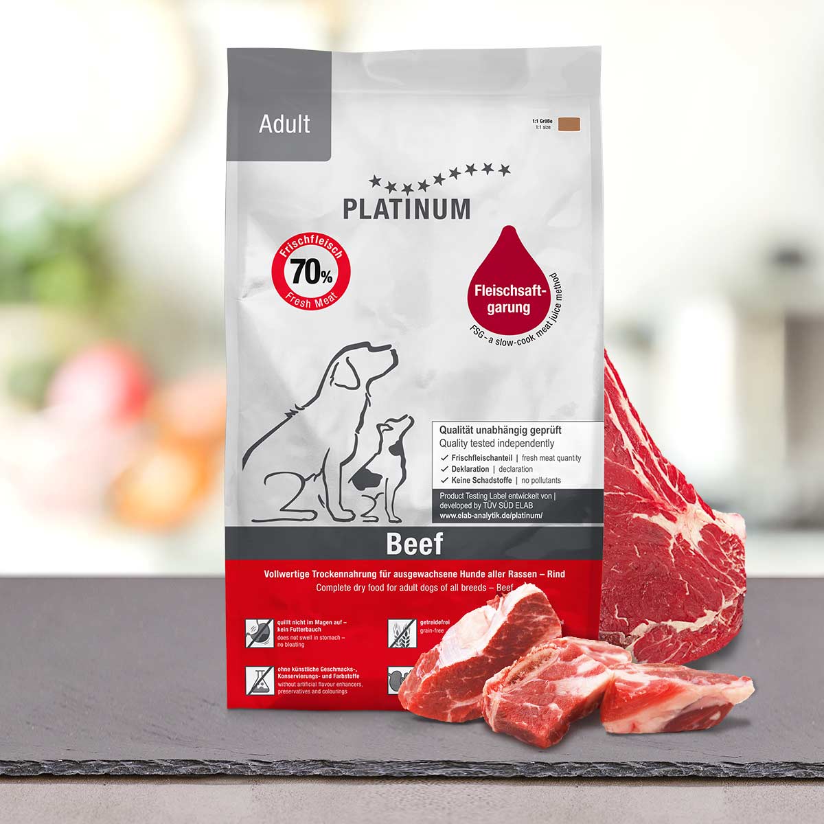 Platinum | Alimento seco para perros adultos Adult Beef, res