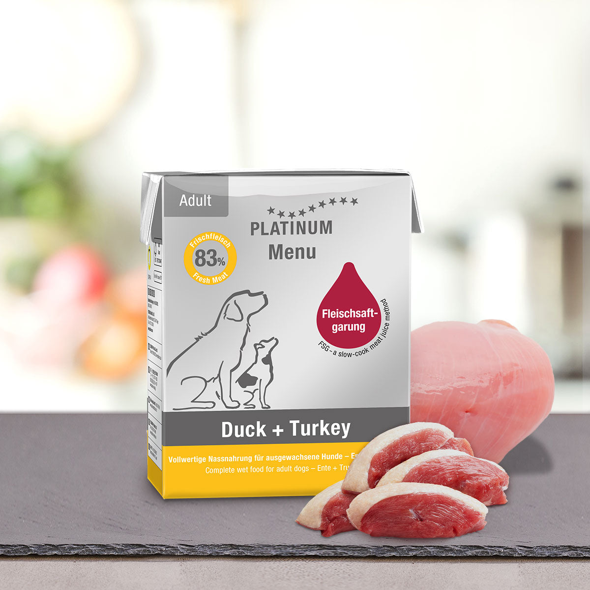 Platinum | Alimento húmedo para perros adultos Menu Adult Duck & Turkey, pato y pavo